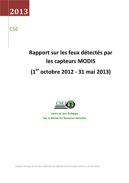 Rapport Feux 2013