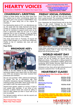 HEARTY VOICES Website the Newsletter of HEARTBEAT, the Brighouse Heart Support Group Registered Charity 1156951