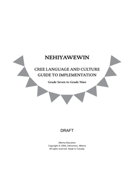 Cree Language and Culture Guide to Implementation