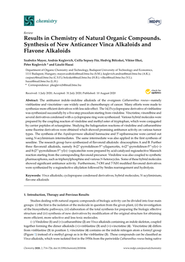 Results in Chemistry of Natural Organic Compounds. Synthesis of New Anticancer Vinca Alkaloids and Flavone Alkaloids