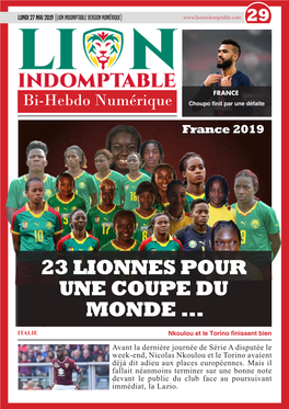 23 Lionnes Pour Une Coupe Du Monde