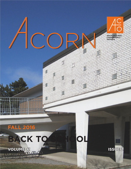 BACK to SCHOOL VOLUME 41 ISSUE 2 CALL for SUBMISSIONS 150 Reﬂections – ACORN Spring 2017