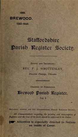 Brewood Parish Register