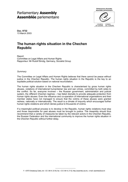 The Human Rights Situation in the Chechen Republic