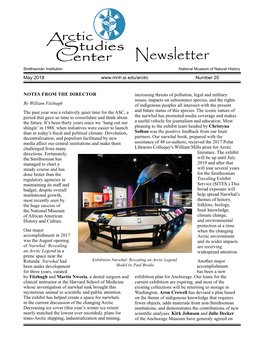 Newsletter Smithsonian Institution National Museum of Natural History May 2018 Number 25