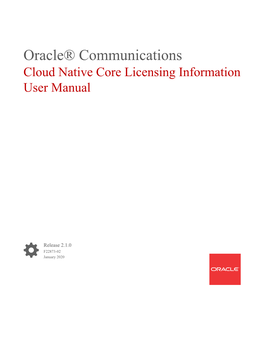 Cloud Native Core Licensing Information User Manual