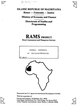 RAMS PROJECT Rural Assessment and Manpower Surveys