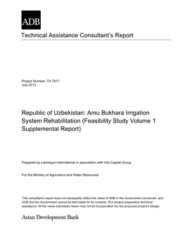 44458-012: Amu Bukhara Irrigation System Rehabilitation