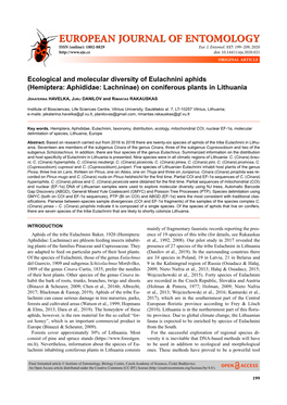 Ecological and Molecular Diversity of Eulachnini Aphids (Hemiptera: Aphididae: Lachninae) on Coniferous Plants in Lithuania