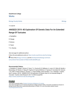 4D Exploration of Genetic Data for an Extended Range of Tunicates