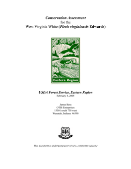 West Virginia White (Pieris Virginiensis Edwards)