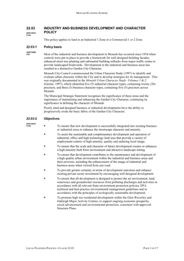 Monash Planning Scheme Local Planning Policies