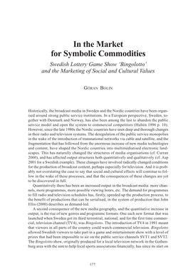 In the Market for Symbolic Commodities