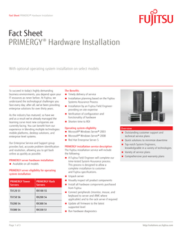 PRIMERGY Hardware Installation Fact Sheet