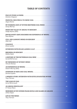 Table of Contents Table of Contents