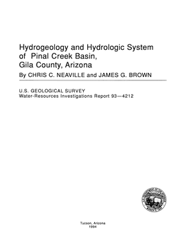 Hydrogeology and Hydrologic System of Final Creek Basin, Gila County, Arizona by CHRIS C