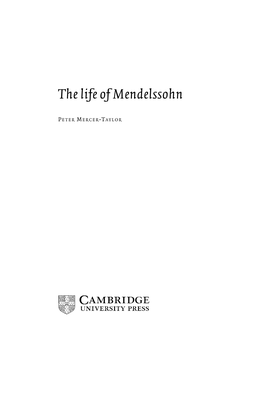 The Life of Mendelssohn