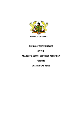 The Composite Budget of the Afadzato South District