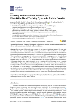 Accuracy and Inter-Unit Reliability of Ultra-Wide-Band Tracking System in Indoor Exercise