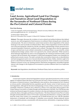Land Access, Agricultural Land Use Changes and Narratives About Land Degradation in the Savannahs of Northeast Ghana During the Pre-Colonial and Colonial Periods