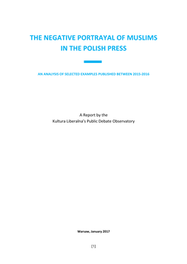 The Negative Portrayal of Muslims in the Polish Press