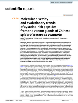 Molecular Diversity and Evolutionary Trends of Cysteine-Rich Peptides