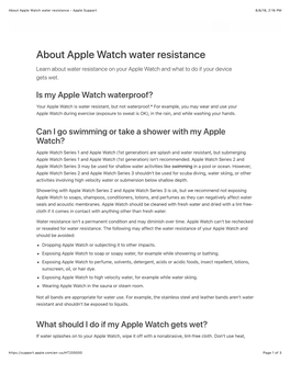 About Apple Watch Water Resistance - Apple Support 8/6/18, 2:16 PM