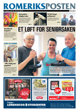 ET LØFT for SENIORSAKEN Lørdag 5