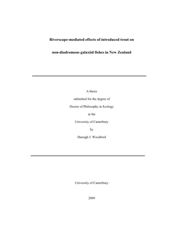 Riverscape-Mediated Effects of Introduced Trout on Non-Diadromous