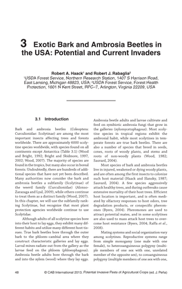 3 Exotic Bark and Ambrosia Beetles in the USA: Potential and Current Invaders