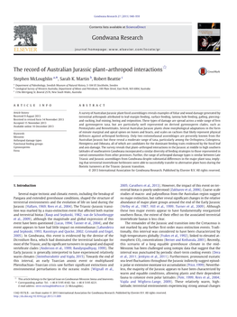 The Record of Australian Jurassic Plant–Arthropod Interactions☆