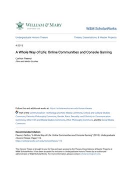 Online Communities and Console Gaming