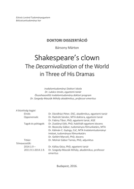 Shakespeare's Clown