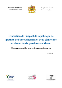 Evaluation De L'impact De La Politique De Gratuité De L'accouchement Et De