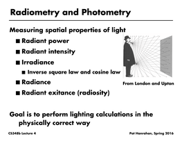 Radiometry and Photometry