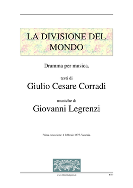 La Divisione Del Mondo