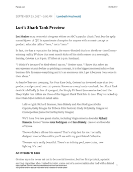 Lori's Shark Tank Preview