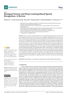 Biosignal Sensors and Deep Learning-Based Speech Recognition: a Review