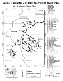 Critical Habitat for Bull Trout (Salvelinus Confluentus)