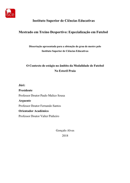 Mestrado Em Treino Desportivo: Especialização Em Futebol Ou Futsal