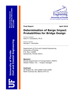 Determination of Barge Impact Probabilities for Bridge Design