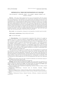 Orthogonal Tree Decompositions of Graphs∗