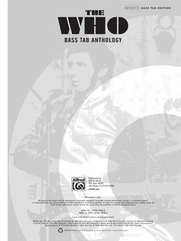 Bass Tab Anthology