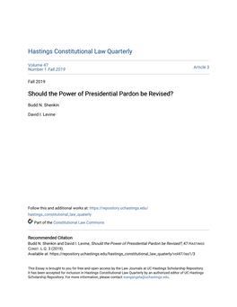 Should the Power of Presidential Pardon Be Revised?