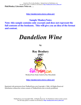 Dandelion Wine