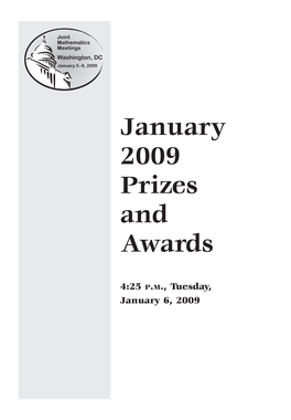 January 2009 Prizes and Awards