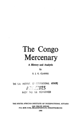 The Congo Mercenary a History and Analysis by S