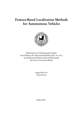 Feature-Based Localization Methods for Autonomous Vehicles