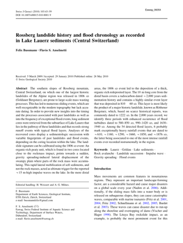 Rossberg Landslide History and Flood Chronology As