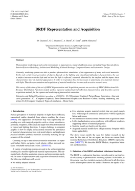 BRDF Representation and Acquisition